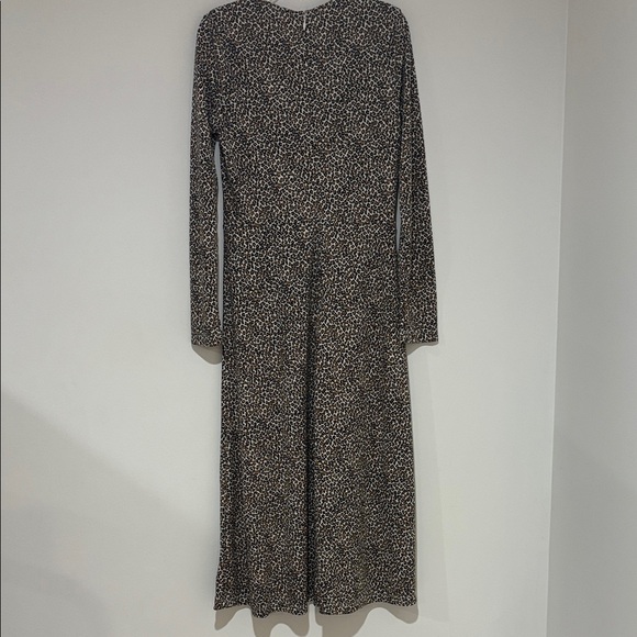knee length dresses for ladies Breanna Strapless Chiffon Maxi Dress / Leopard Print | Meshki